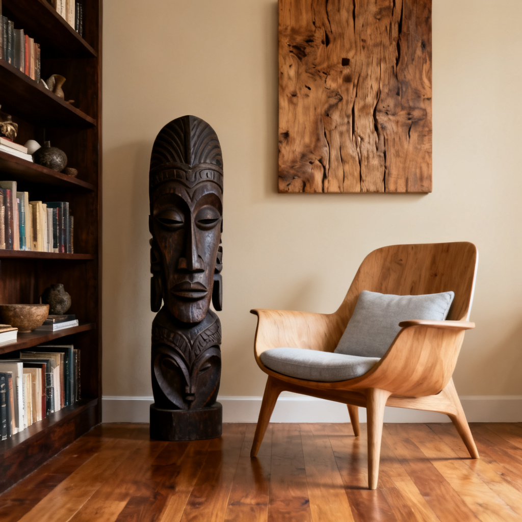Modern Interior with Vintage Plywood